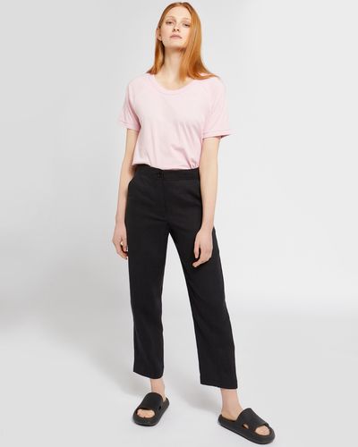 Carolyn Donnelly The Edit Black Tailored Linen Trousers
