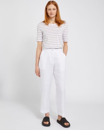 Carolyn Donnelly The Edit White Tailored Linen Trousers