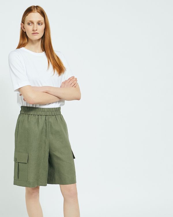 Carolyn Donnelly The Edit Cargo Linen Shorts