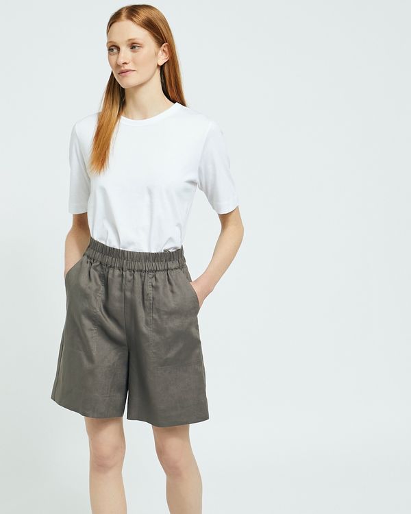 Carolyn Donnelly The Edit Grey Linen Shorts