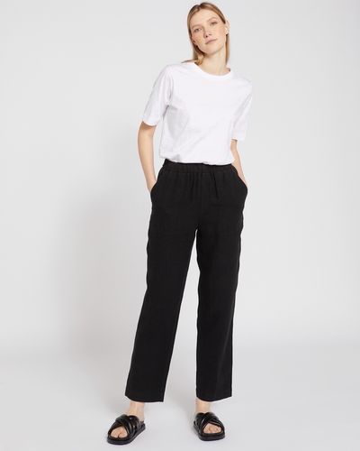 Carolyn Donnelly The Edit Black Linen Trousers thumbnail