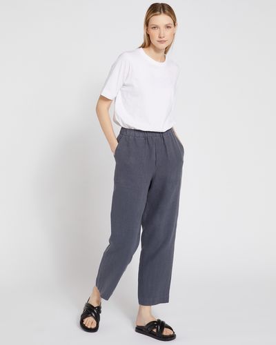Carolyn Donnelly The Edit Navy Linen Trousers thumbnail