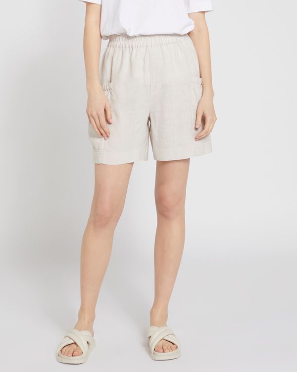 Carolyn Donnelly The Edit Front Seam Linen Shorts