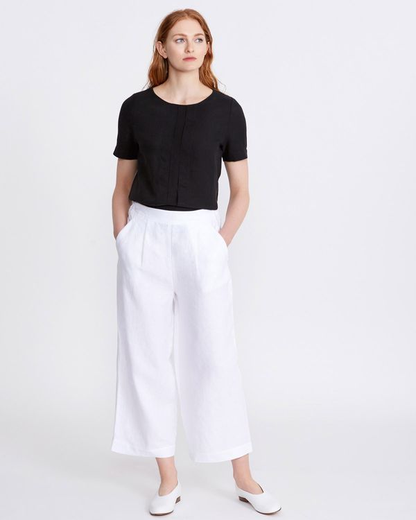 Carolyn Donnelly The Edit Linen Tailored Wide Leg Trouser
