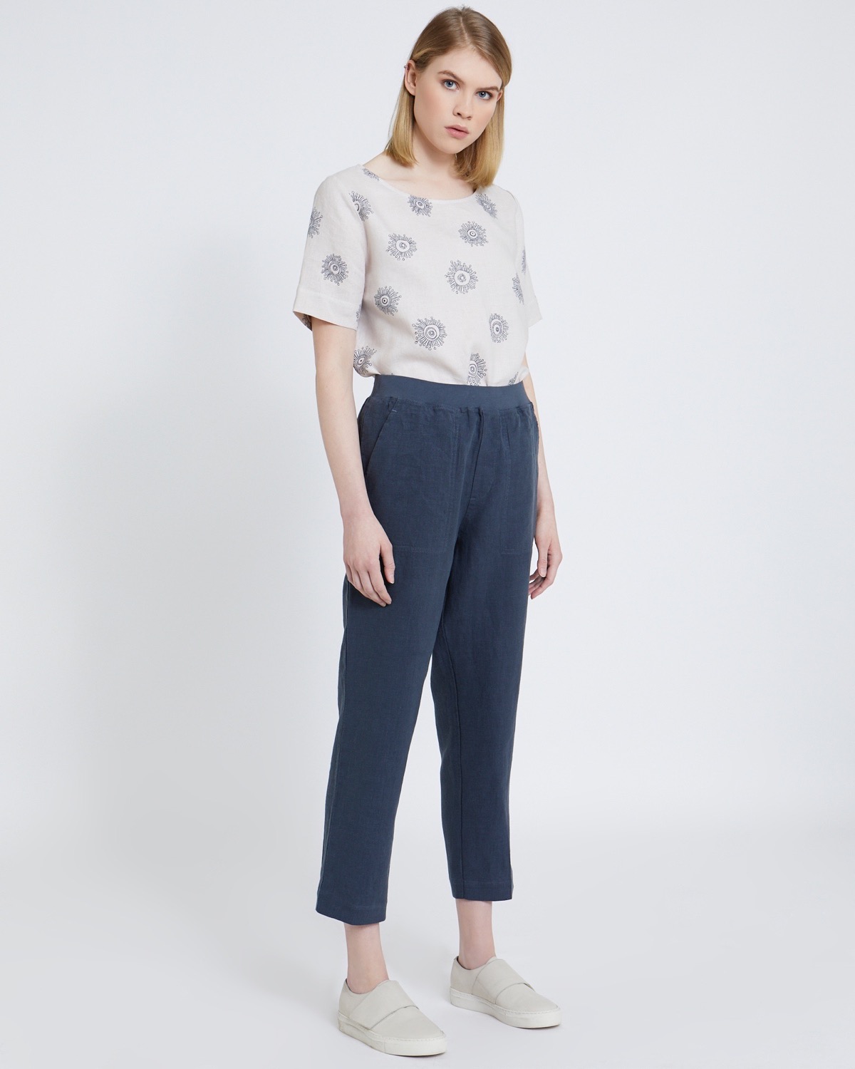 Dunnes Stores | Petrol Carolyn Donnelly The Edit Linen Trousers