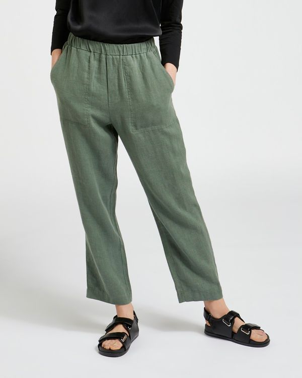 Carolyn Donnelly The Edit Khaki Linen Trousers