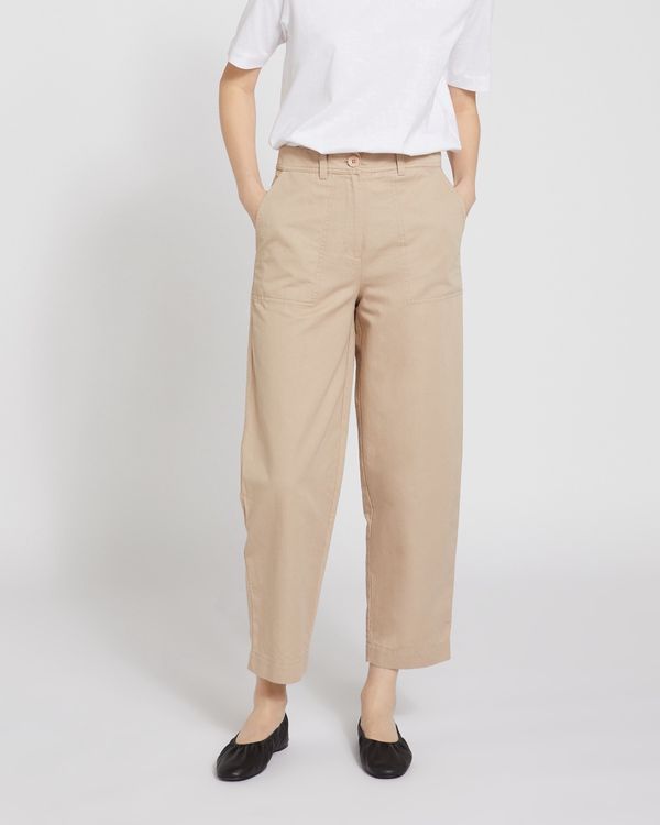 Carolyn Donnelly The Edit Relaxed Cotton Linen Chino Trousers