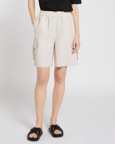 Carolyn Donnelly The Edit Cargo Linen Mix Shorts