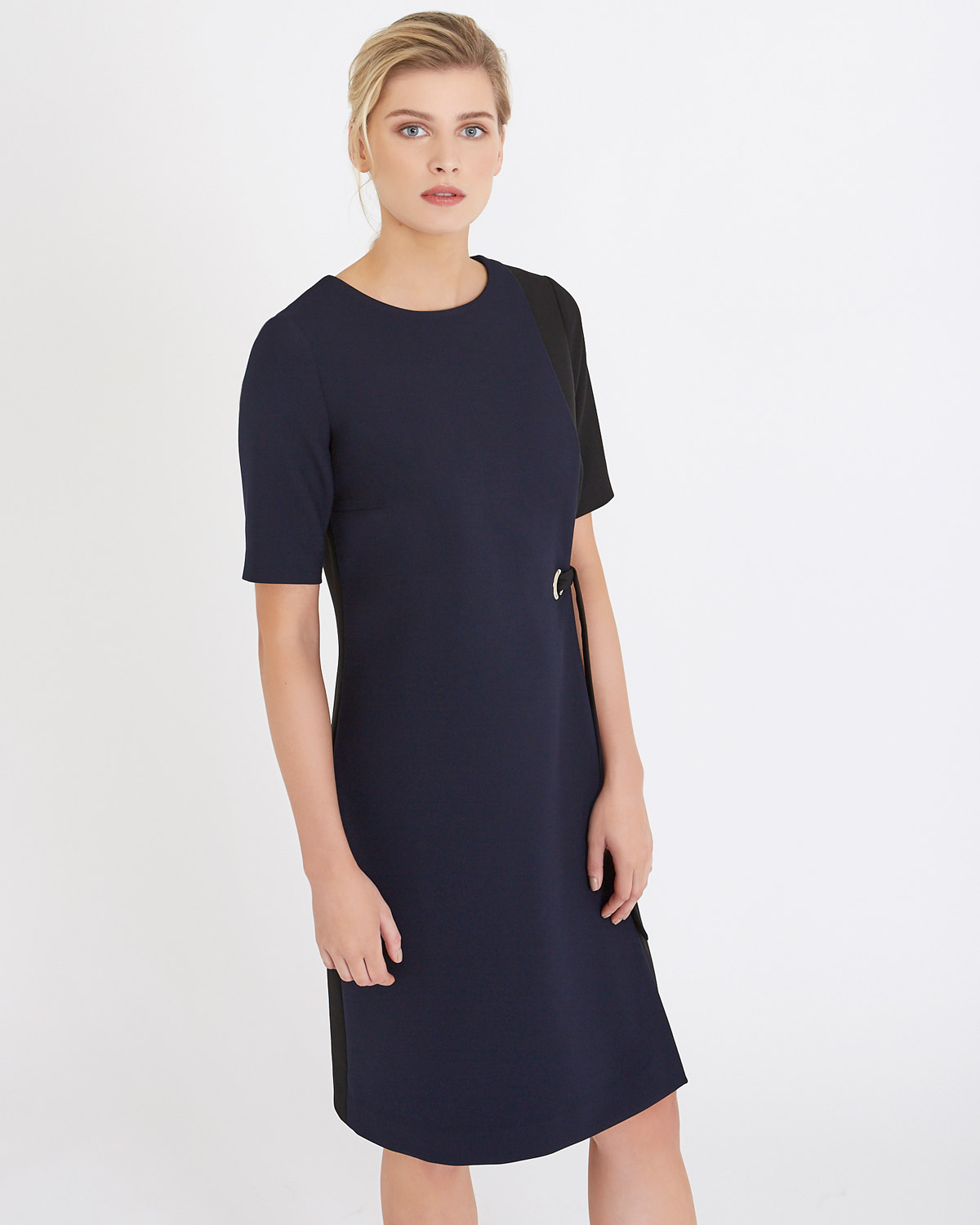 Dunnes Stores | Black-navy Carolyn Donnelly The Edit Wrap Tie Dress