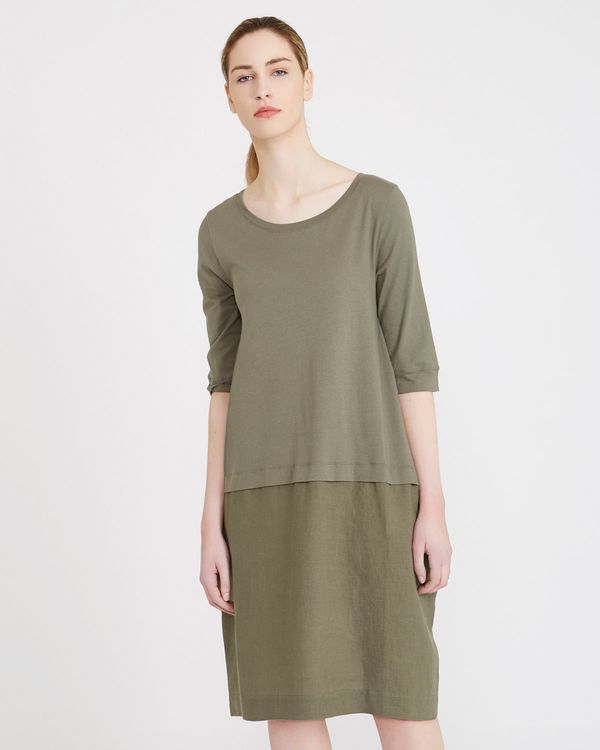 Carolyn Donnelly The Edit Button Back Linen Dress
