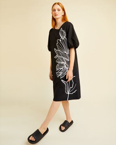 Carolyn Donnelly The Edit Black Placement Print Dress