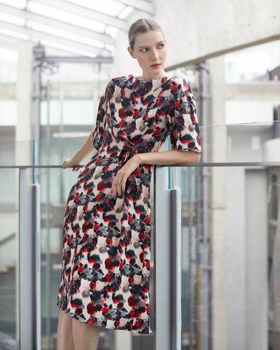 Carolyn Donnelly The Edit Red Abstract Print Dress