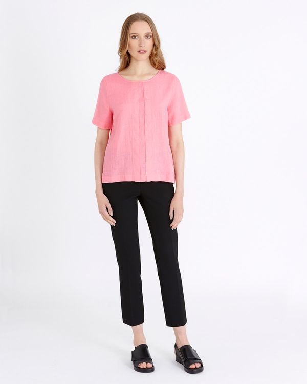 Carolyn Donnelly The Edit Linen Front Pleat Top