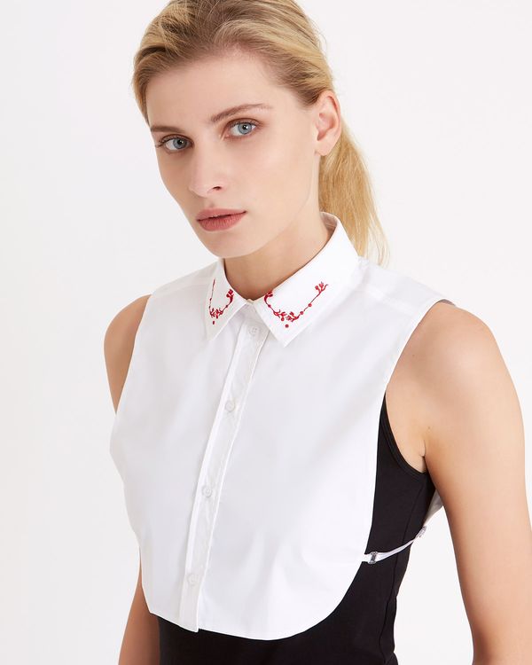 Carolyn Donnelly The Edit Red Embroidered Shirt Bib