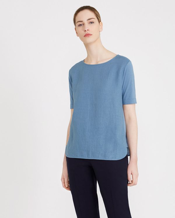 Carolyn Donnelly The Edit Jersey Side Linen Top