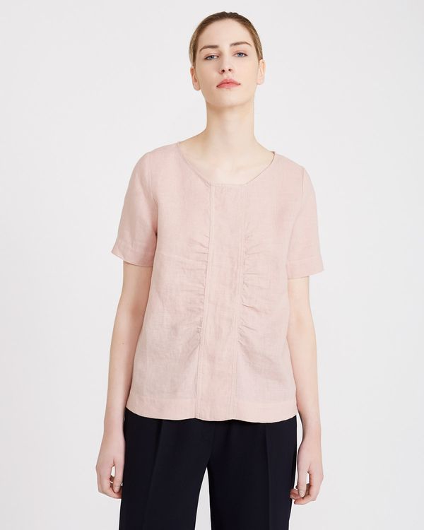 Carolyn Donnelly The Edit Gathered Linen Top