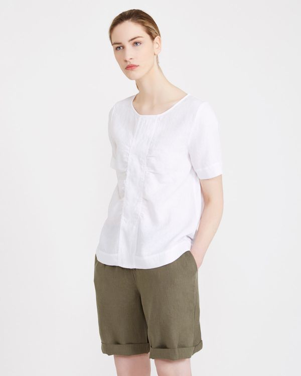 Carolyn Donnelly The Edit Linen Gathered Top