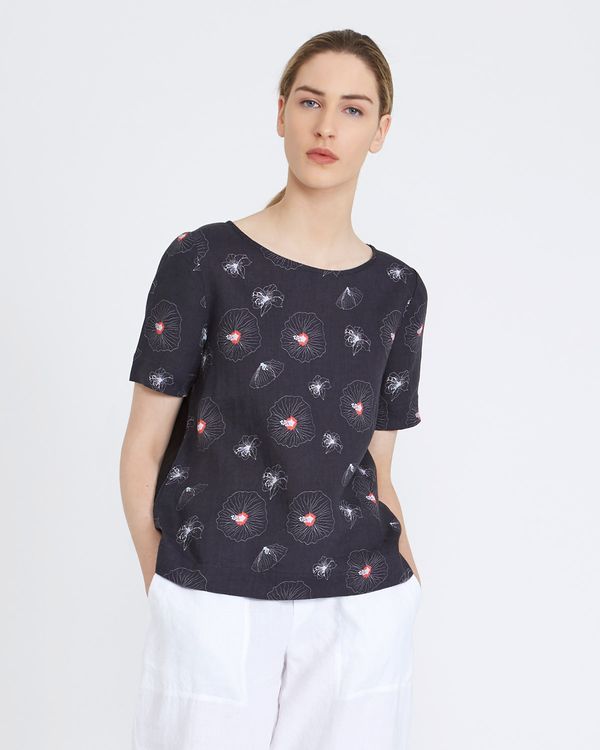 Carolyn Donnelly The Edit Printed Linen Top