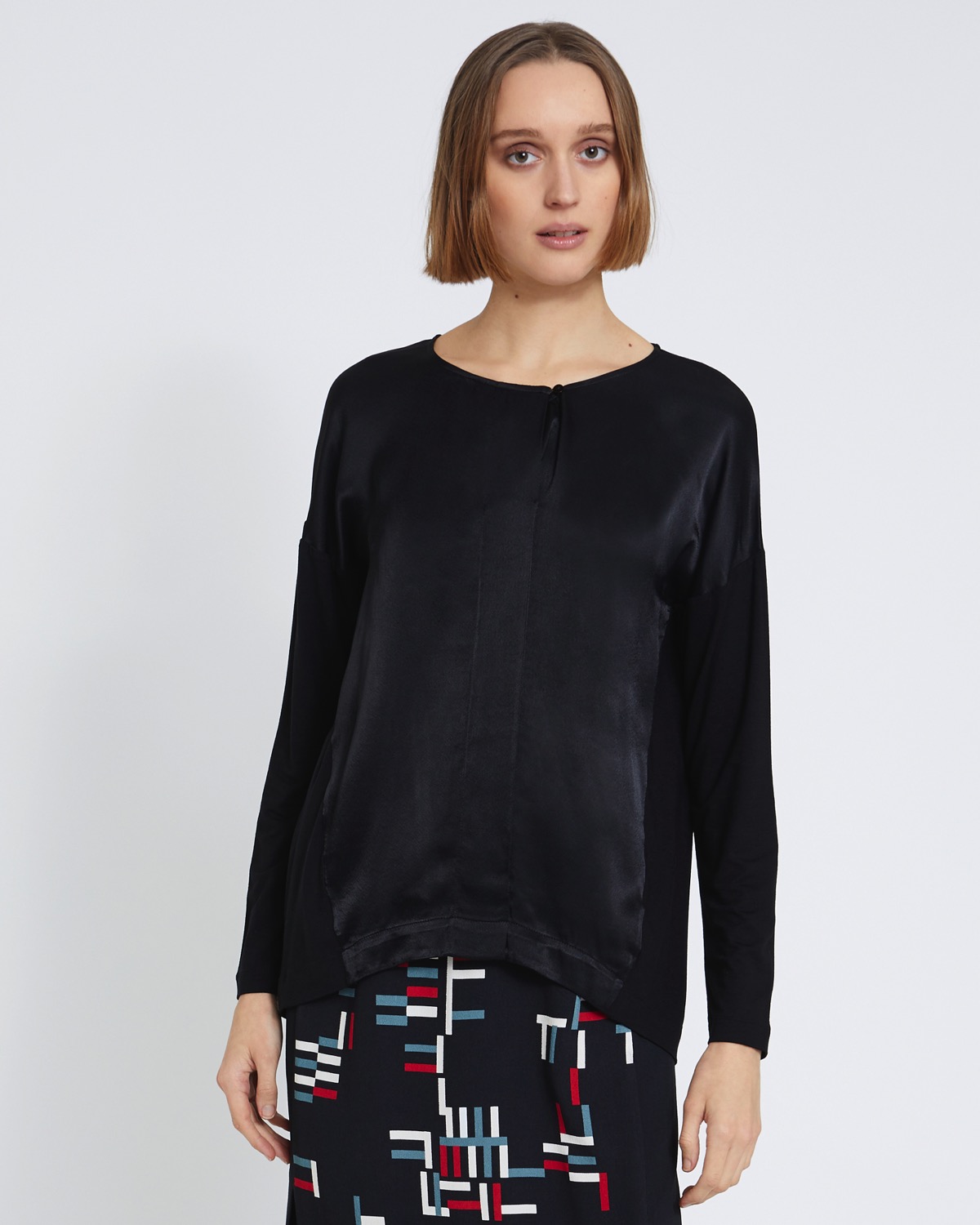 Dunnes Stores | Black Carolyn Donnelly The Edit Satin Front Top