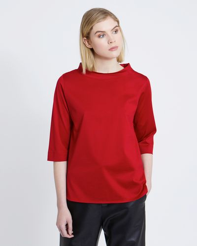 Carolyn Donnelly The Edit Cotton Funnel Neck Top thumbnail