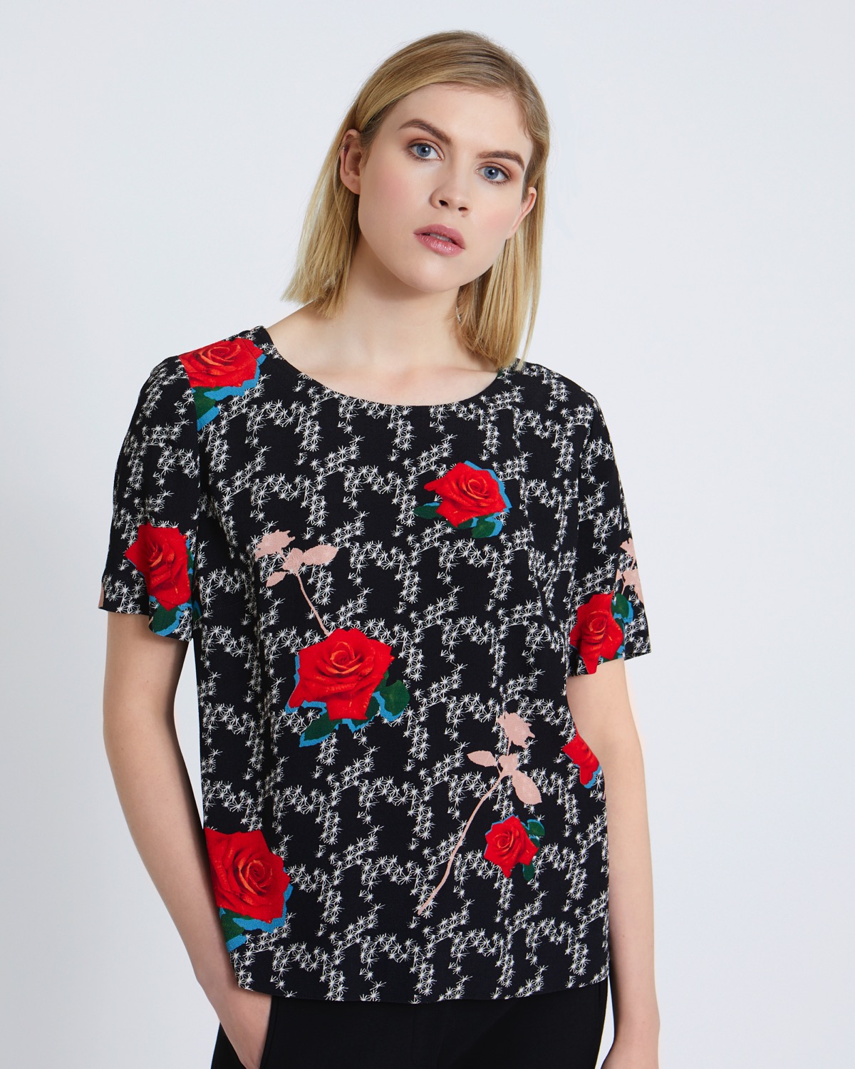 Dunnes Stores | Print Carolyn Donnelly The Edit Rose Print Top