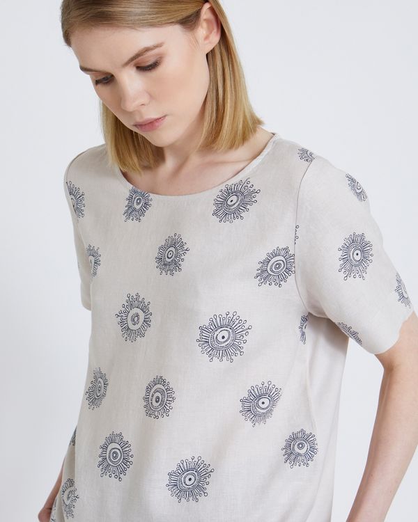 Carolyn Donnelly The Edit Space Flower Linen Top