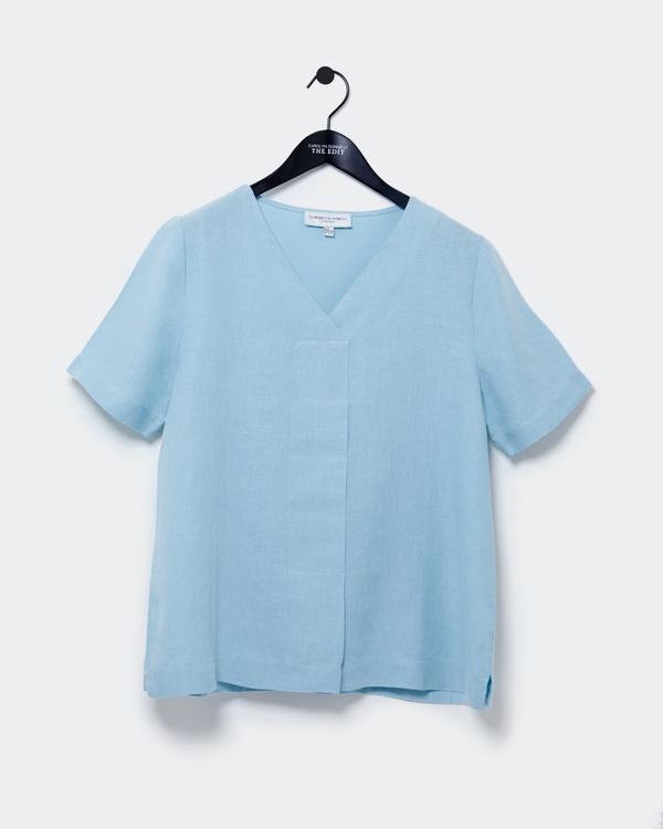 Carolyn Donnelly The Edit V-Neck Pleat Linen Top