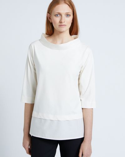 Carolyn Donnelly The Edit Cream Funnel Neck Top thumbnail