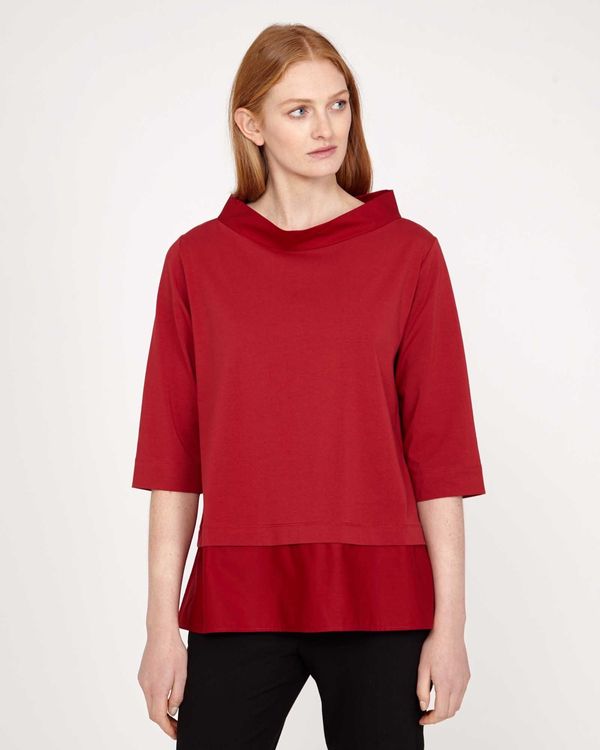 Carolyn Donnelly The Edit Red Funnel Neck Top
