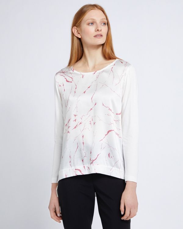 Carolyn Donnelly The Edit High Low Marble Print Top