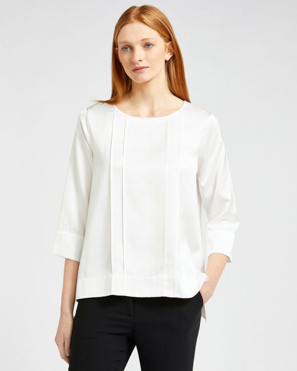Carolyn Donnelly The Edit Pleat Front Satin Blouse