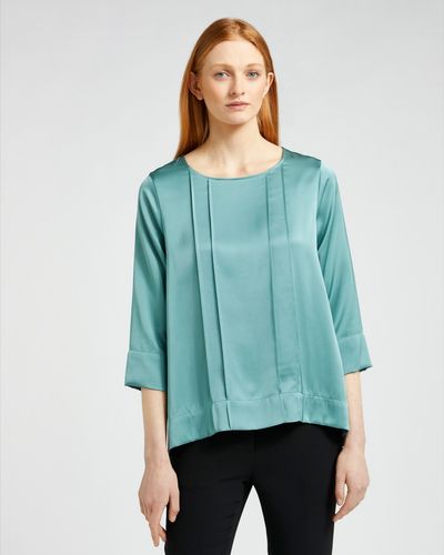 Carolyn Donnelly The Edit Pleat Front Satin Blouse thumbnail