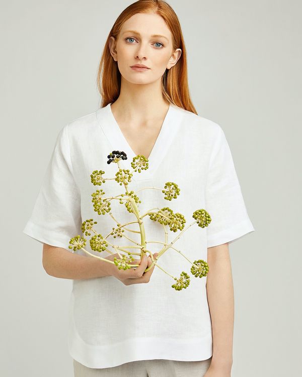 Carolyn Donnelly The Edit V-Neck Linen Top