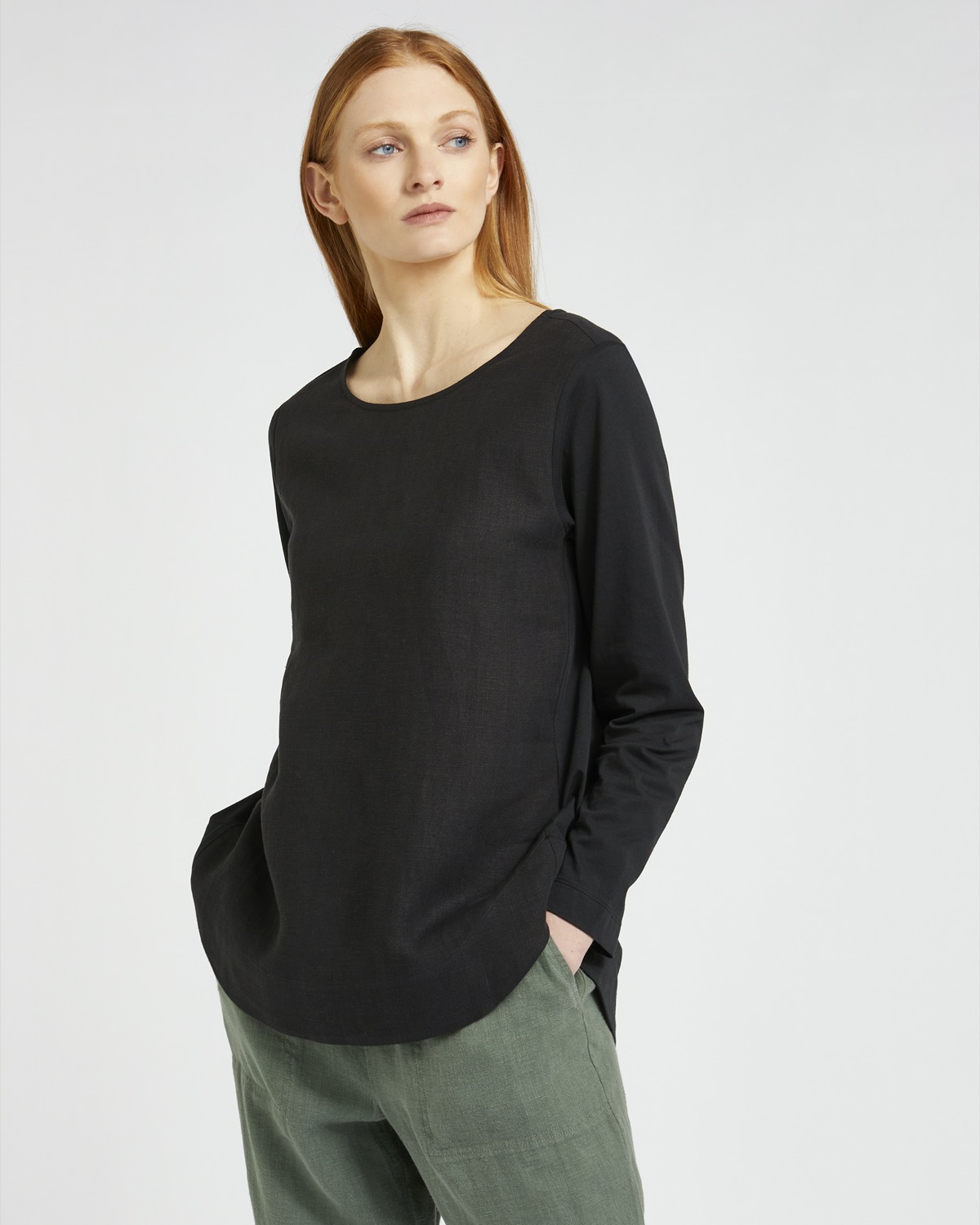 Dunnes Stores | Black Carolyn Donnelly The Edit Shirt Tail Linen Top