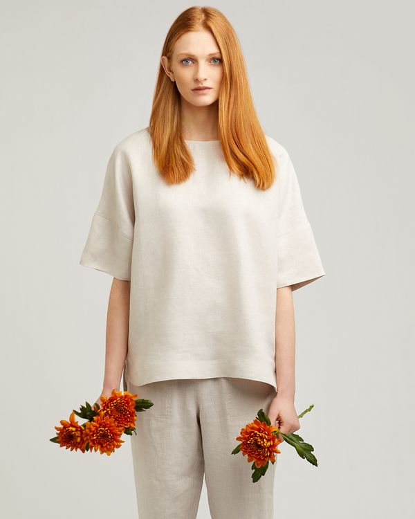 Carolyn Donnelly The Edit Boxy Linen Top