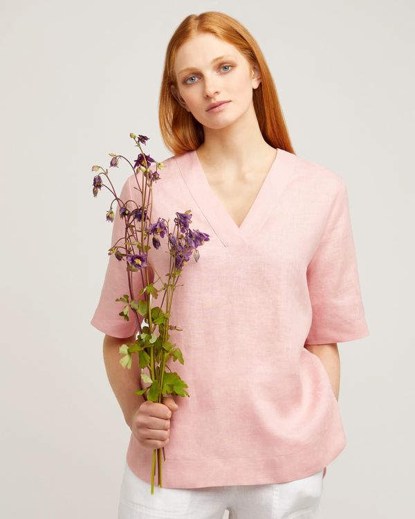 Carolyn Donnelly The Edit V-Neck Linen Top