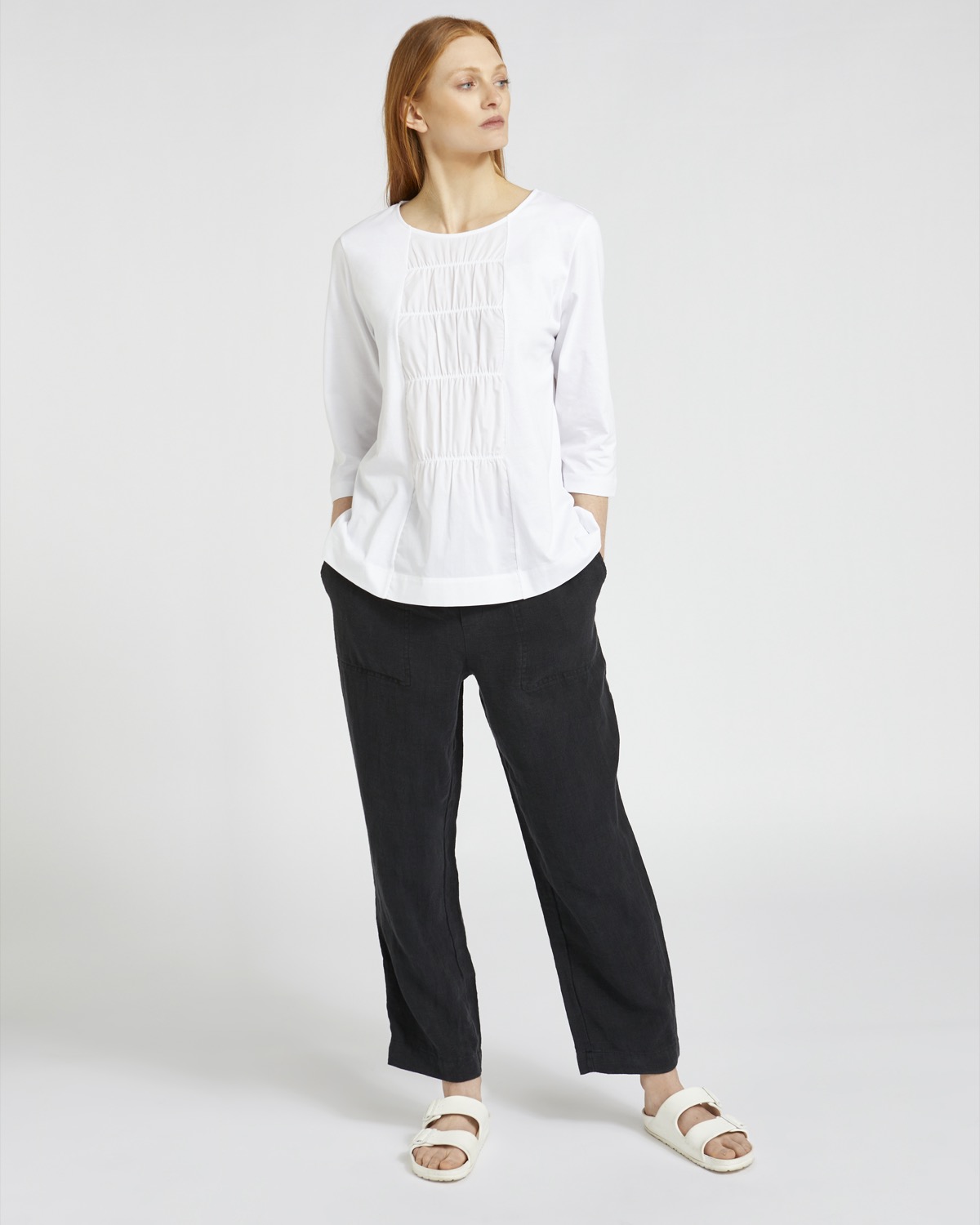 Dunnes Stores | White Carolyn Donnelly The Edit Gathered Front Top