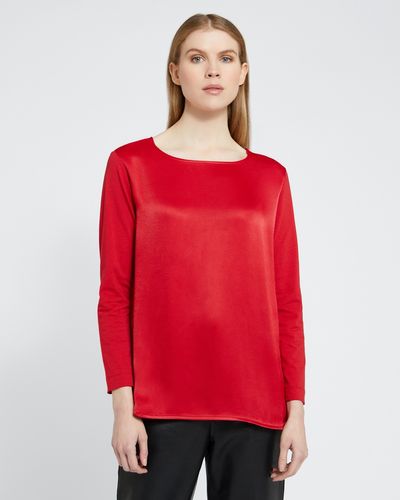 Carolyn Donnelly The Edit Curved Hem Satin Top