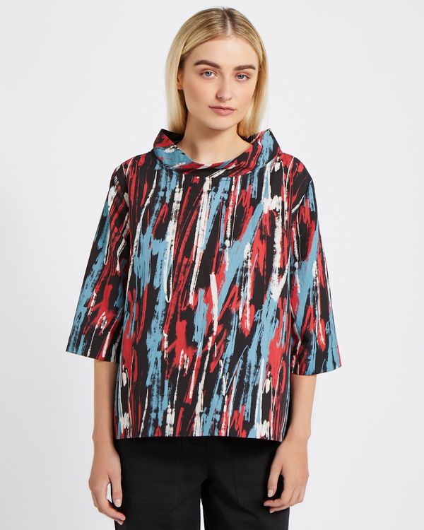 Carolyn Donnelly The Edit Funnel Neck Print Top