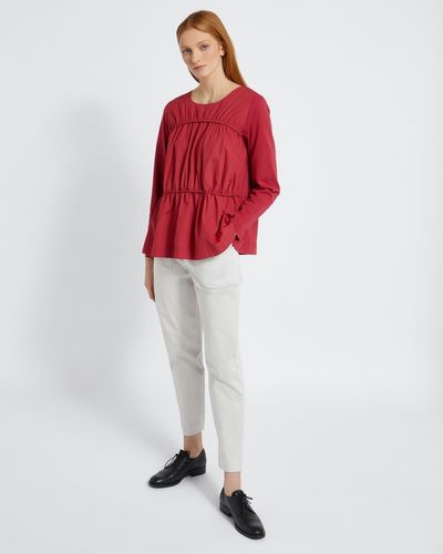 Carolyn Donnelly The Edit Red Elastic Detail Top