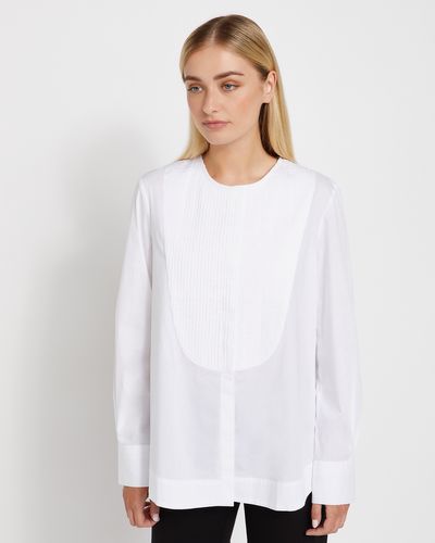 Carolyn Donnelly The Edit Collarless Pleat Shirt