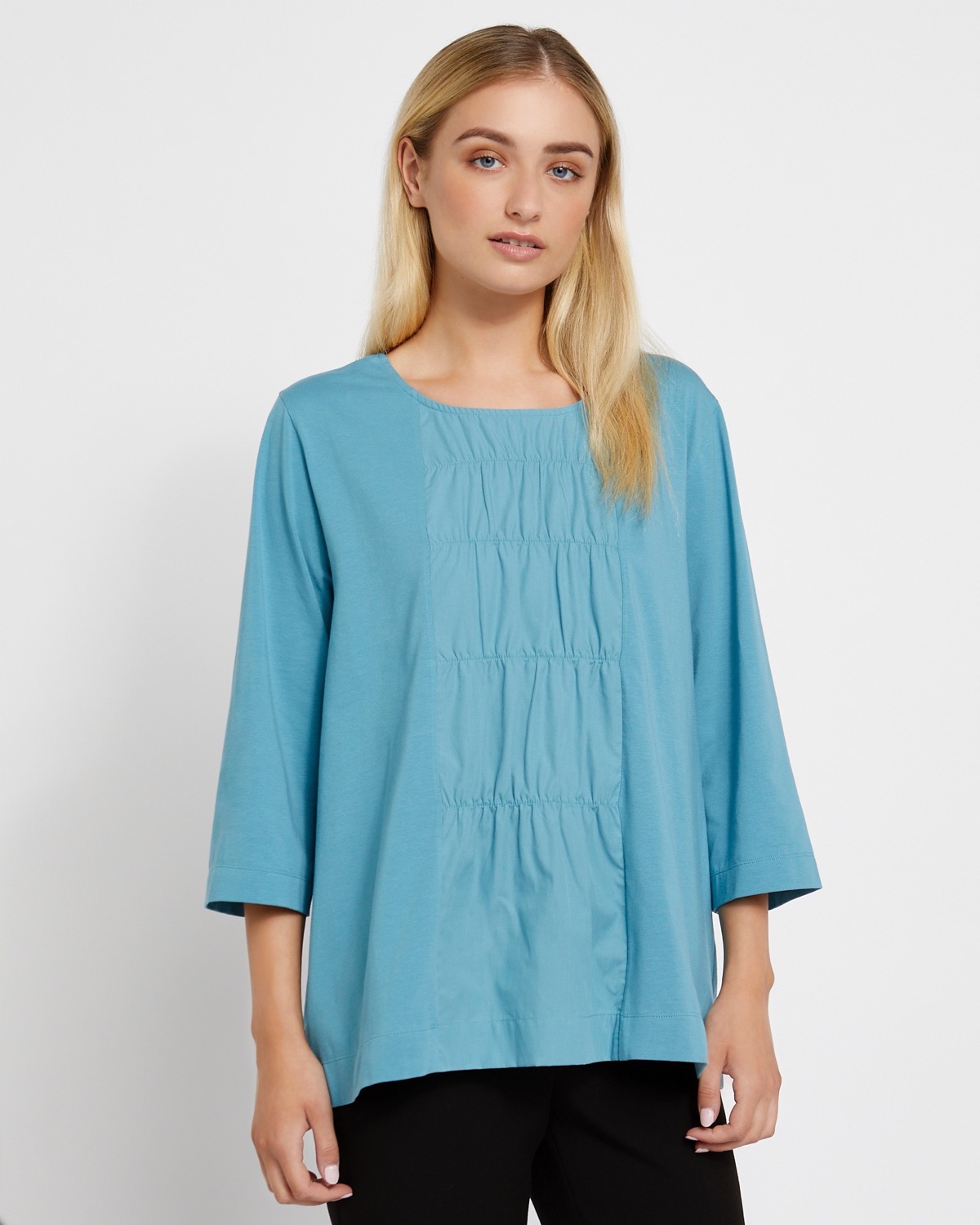 Dunnes Stores | Blue Carolyn Donnelly The Edit Gathered Front Top