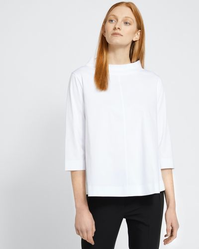 Carolyn Donnelly The Edit White Funnel Neck Top