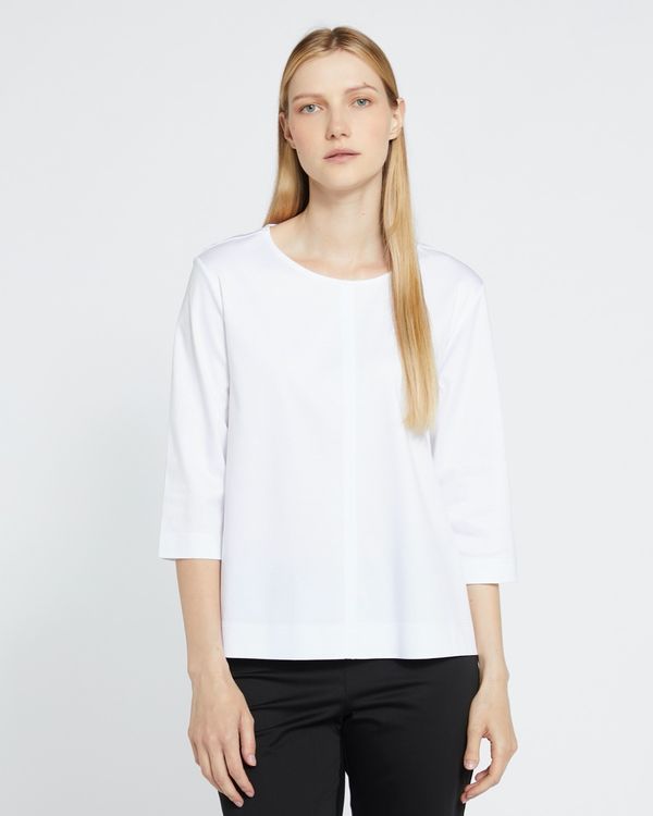 Dunnes Stores | White Carolyn Donnelly The Edit Front Seam Cotton Top