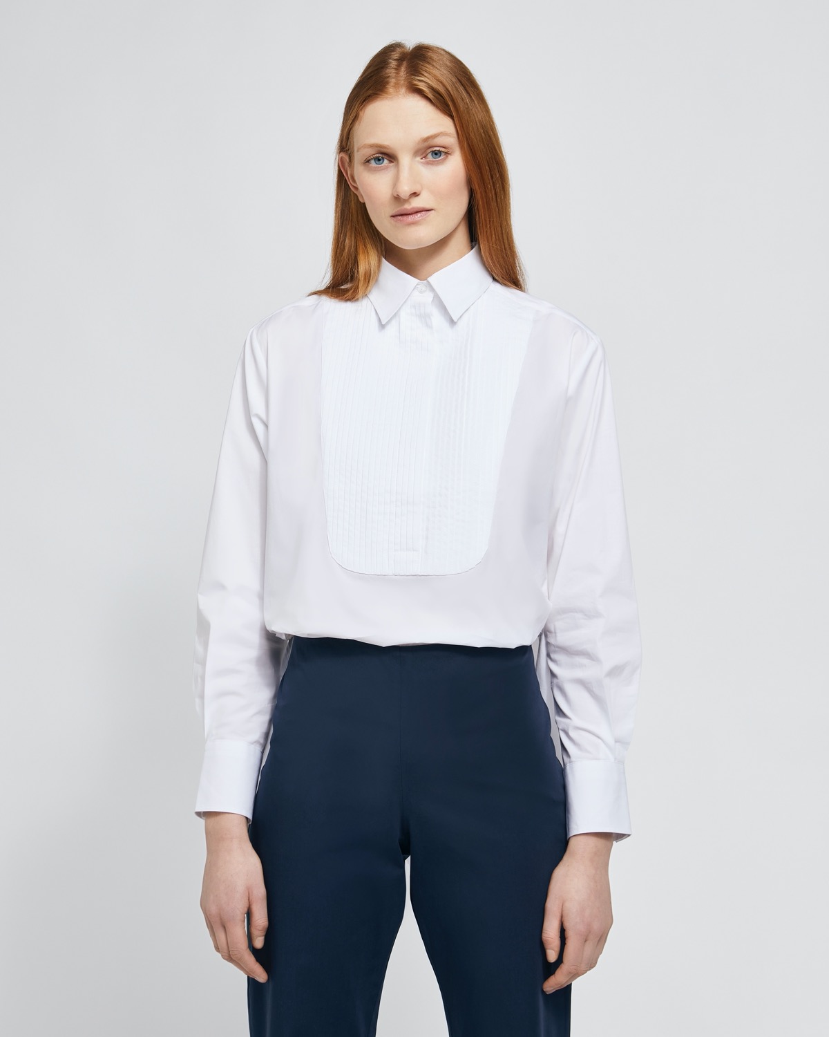 Dunnes Stores | White Carolyn Donnelly The Edit Pleat Bib Front Shirt