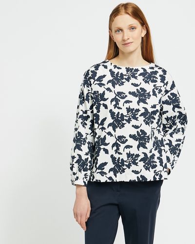 Carolyn Donnelly The Edit Gathered Sleeve Print Top