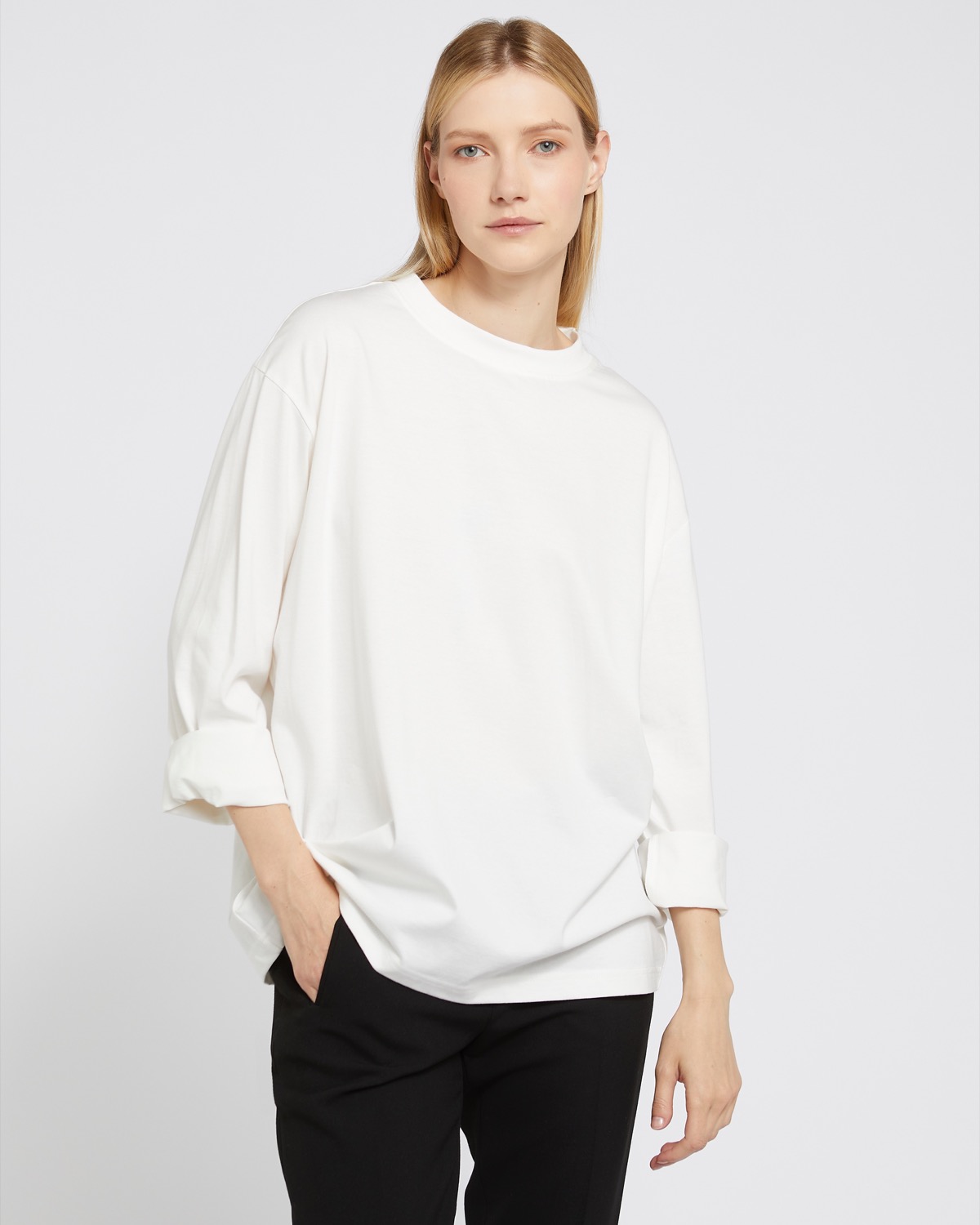 Dunnes Stores | Cream Carolyn Donnelly The Edit Ribbed Neck Cotton Top