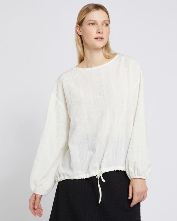 Dunnes Stores | Cream Carolyn Donnelly The Edit Drawstring Textured Top