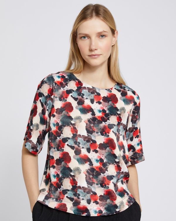 Dunnes Stores | Print Carolyn Donnelly The Edit Red Abstract Print Top