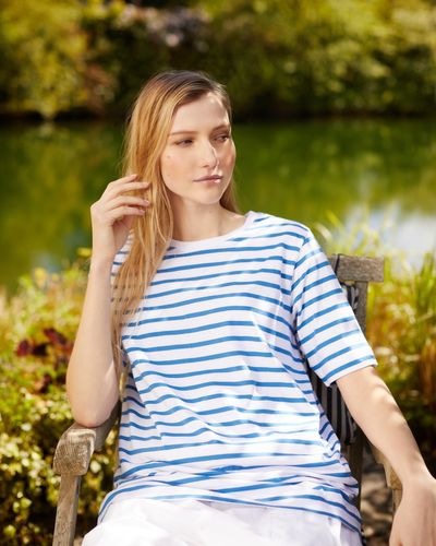 Carolyn Donnelly The Edit Blue Stripe Cotton T-Shirt